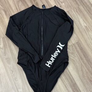 Hurley Black Zippered Swimsuit
